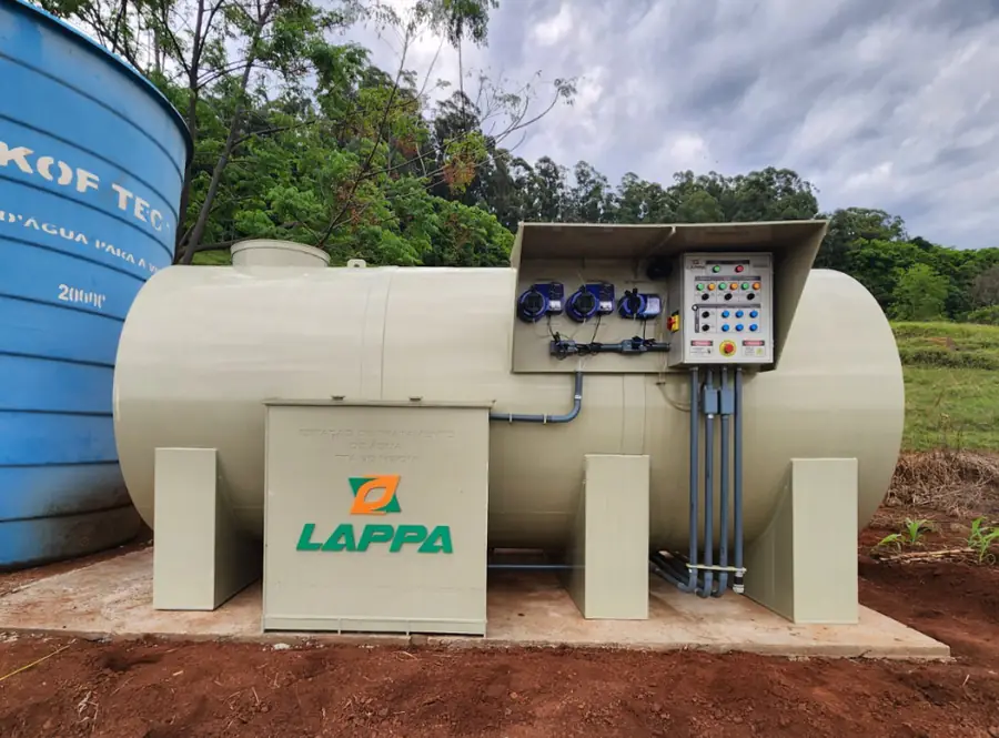 Estação de tratamento de água compacta em propriedade rural