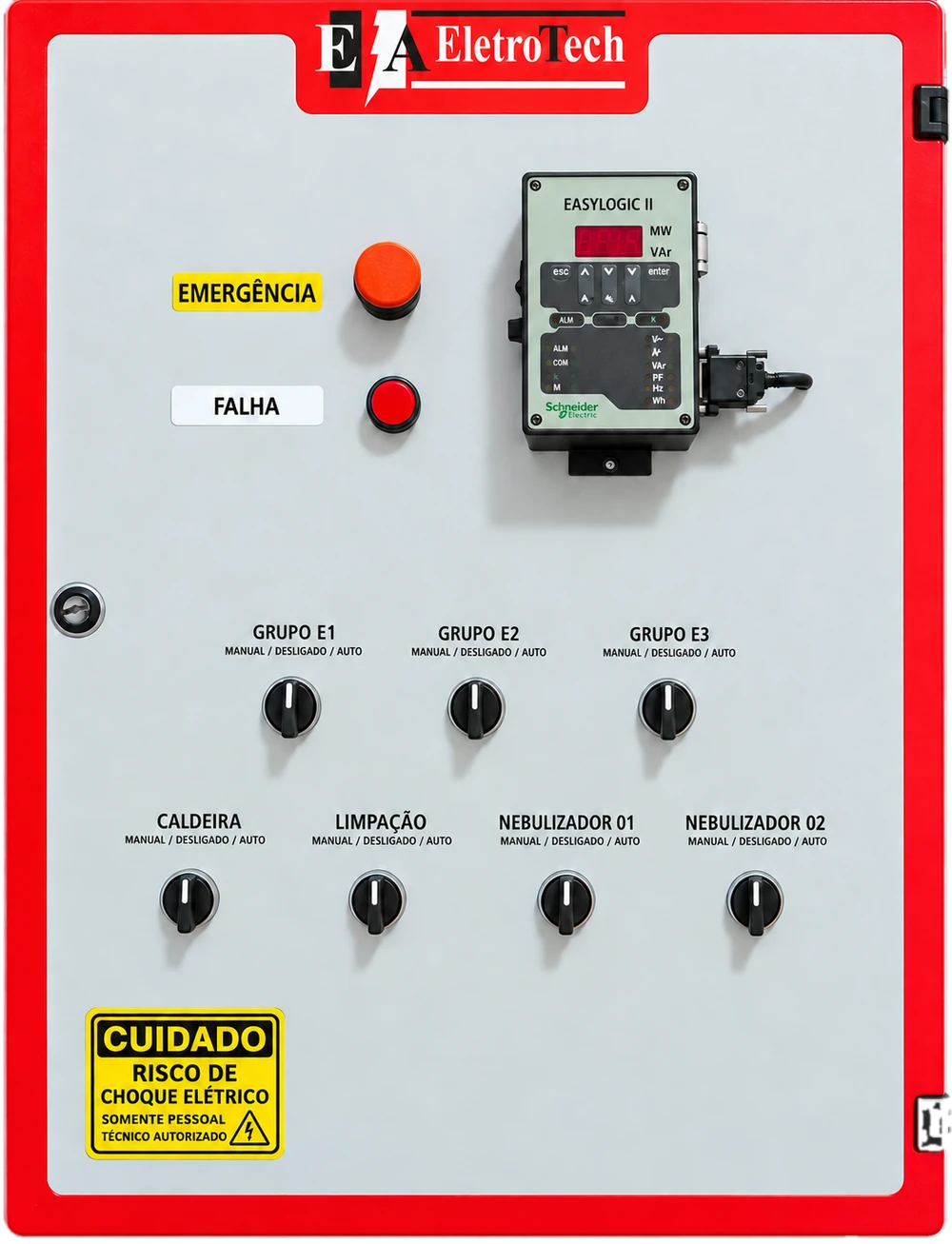 Painel elétrico de comando montado pela EA Eletrotech